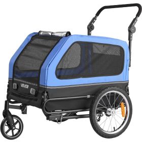 Dog Bike Trailer, Supports up to 88 lbs, 2-in-1 Pet Stroller Cart Bicycle Carrier for Small & Large Dogs, Easy Folding Frame with Quick Release Wheel