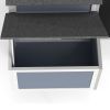 Outdoor Chicken Coop, Wooden Hen House with Nesting Box, Run, Resting Room, Ramp, Pull-Out Tray, Gray