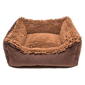 DGS Pet Products Dirty Dog Lounger Bed Small Brown 22" x 20" x 8" (Color: Brown, size: Extra Large)