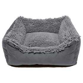 DGS Pet Products Dirty Dog Lounger Bed Small Brown 22" x 20" x 8" (Color: Cool Grey, size: Extra Large)