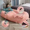 Human Dog Bed, Large Size Fits You and Pets, Washable Faux Fur Dog Bed for People Doze Off, Napping Orthopedic Dog Bed, Present Plump Pillow, Blanket